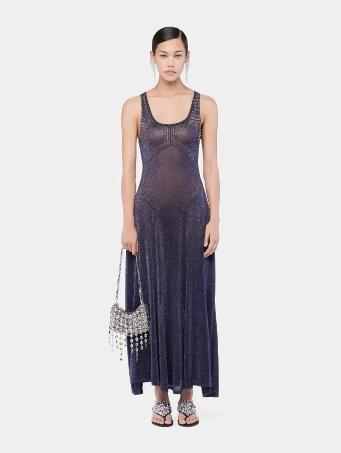 Ausgestelltes Strickkleid mit Hotfix-Details
