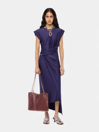 Midi-Jerseykleid mit Piercing-Details
