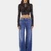 Baggy-Jeans aus dunkel gewaschenem Denim