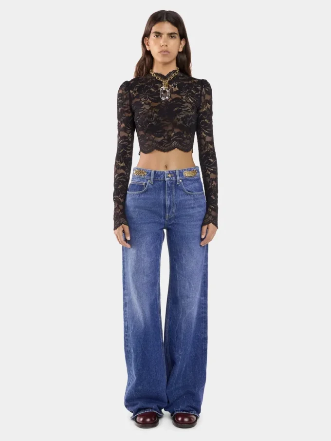 Baggy-Jeans aus dunkel gewaschenem Denim