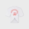 Bedrucktes Baumwoll-T-Shirt mit Piercing-Detail