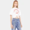 Bedrucktes Baumwoll-T-Shirt mit Piercing-Detail