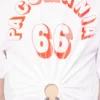 Bedrucktes Baumwoll-T-Shirt mit Piercing-Detail