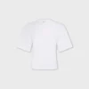 Bedrucktes Baumwoll-T-Shirt mit Piercing-Detail