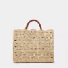 Beigefarbene Tragetasche aus Raffia