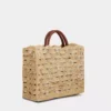 Beigefarbene Tragetasche aus Raffia