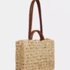Beigefarbene Tragetasche aus Raffia