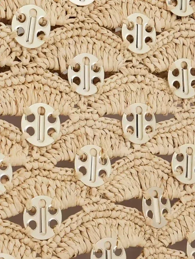 Beigefarbene Tragetasche aus Raffia