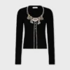 Bestickte Strickjacke