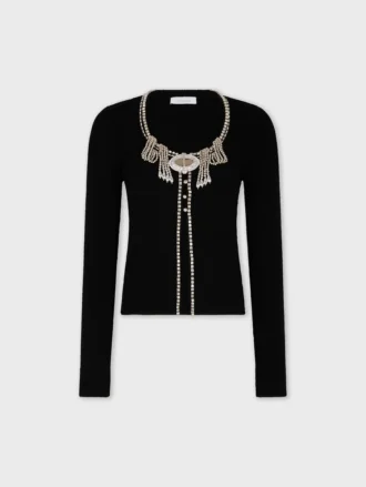 Bestickte Strickjacke