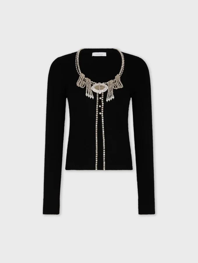 Bestickte Strickjacke