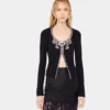 Bestickte Strickjacke