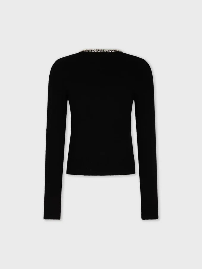 Bestickte Strickjacke