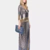 Beutel aus blauem Denim-Raffia