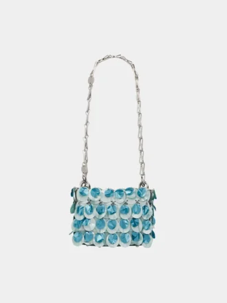 Blaue Nano-Tasche mit Glitzer