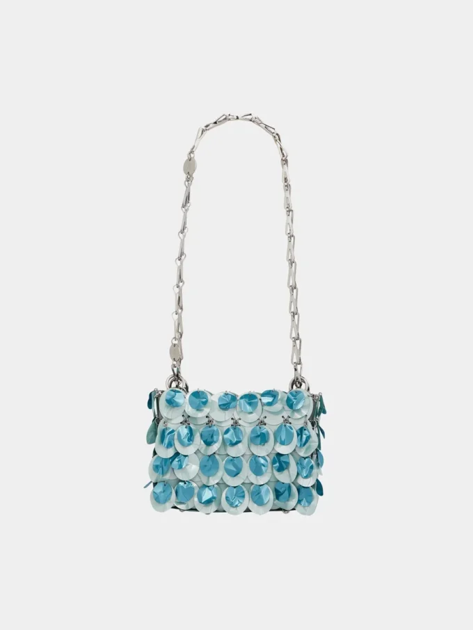 Blaue Nano-Tasche mit Glitzer