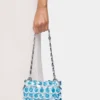 Blaue Nano-Tasche mit Glitzer