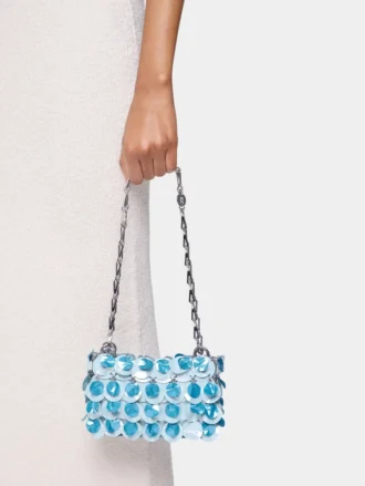 Blaue Nano-Tasche mit Glitzer