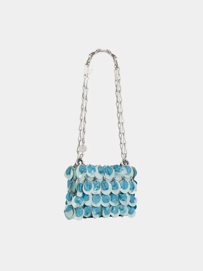 Blaue Nano-Tasche mit Glitzer