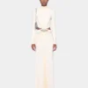 Cremefarbenes langes Jerseykleid