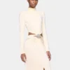 Cremefarbenes langes Jerseykleid