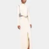 Cremefarbenes langes Jerseykleid