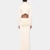 Cremefarbenes langes Jerseykleid