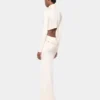 Cremefarbenes langes Jerseykleid