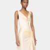 Cremefarbenes, langärmeliges, ärmelloses Jerseykleid