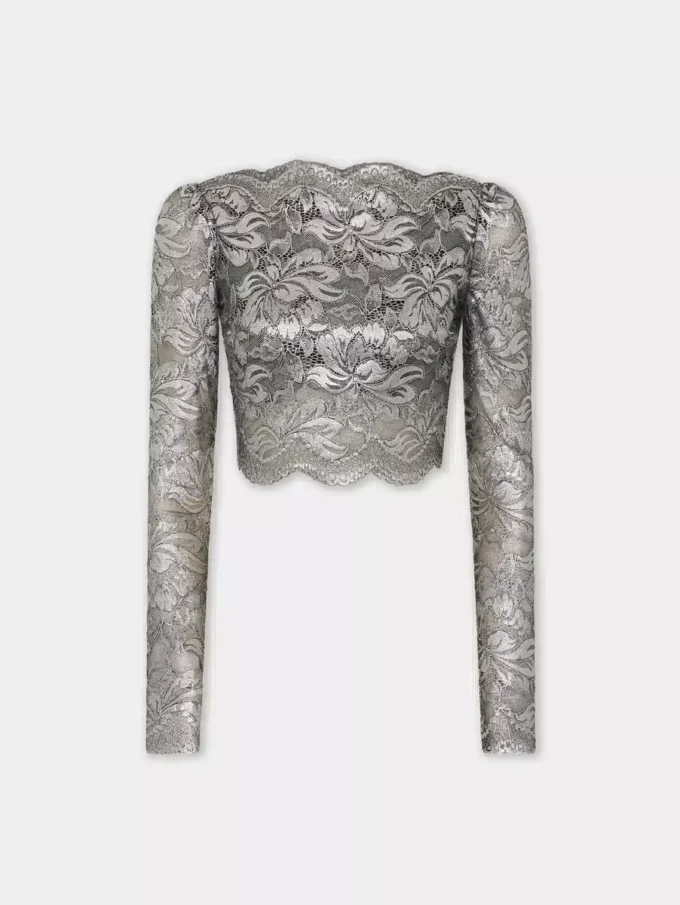 Crop-Top aus Spitze