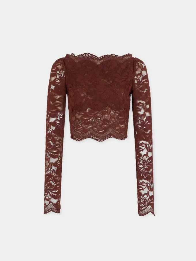 Crop-Top aus Spitze