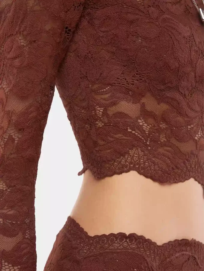 Crop-Top aus Spitze