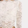 Crop-Top in Elfenbein aus Spitze