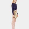 Goldfarbener Minirock aus Mesh