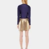 Goldfarbener Minirock aus Mesh