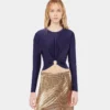 Goldfarbener Minirock aus Mesh