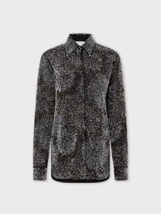 Crêpe-Bluse mit Perlenstickerei