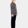 Crêpe-Bluse mit Perlenstickerei