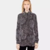 Crêpe-Bluse mit Perlenstickerei