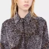 Crêpe-Bluse mit Perlenstickerei