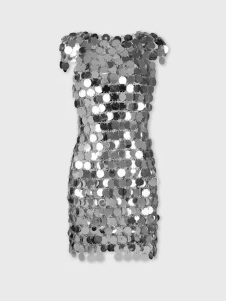Das ikonische silberne Sparkle-Kleid mit Scheiben