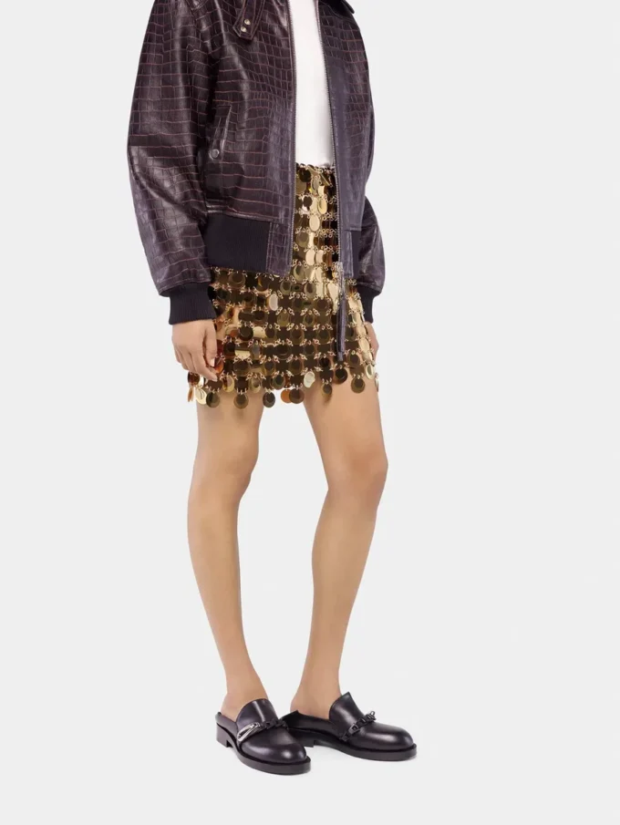 Der Rock mit goldenen Glitzerscheiben Der Rock mit goldenen Glitzerscheiben