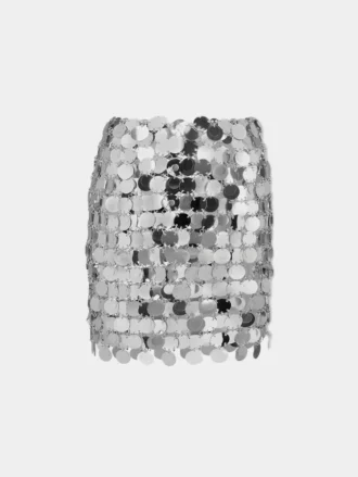 Der Rock mit silbernen Glitzerplättchen