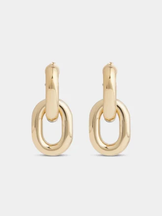 Doppelte XL Link Ohrringe in Gold