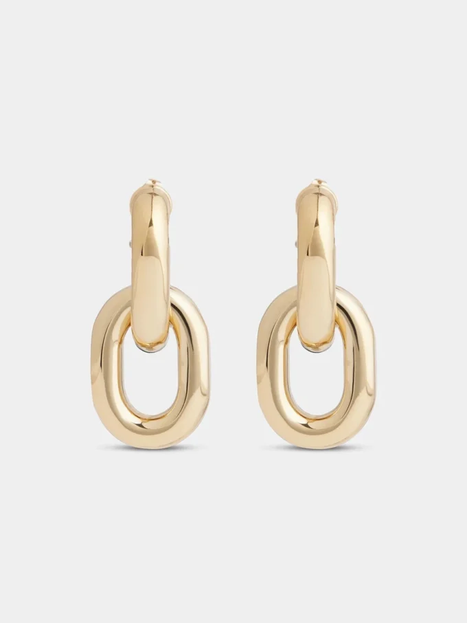Doppelte XL Link Ohrringe in Gold Doppelte XL Link Ohrringe in Gold