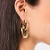 Doppelte XL Link Ohrringe in Gold Doppelte XL Link Ohrringe in Gold