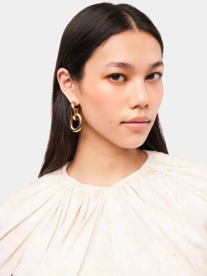 Doppelte XL Link Ohrringe in Gold Doppelte XL Link Ohrringe in Gold