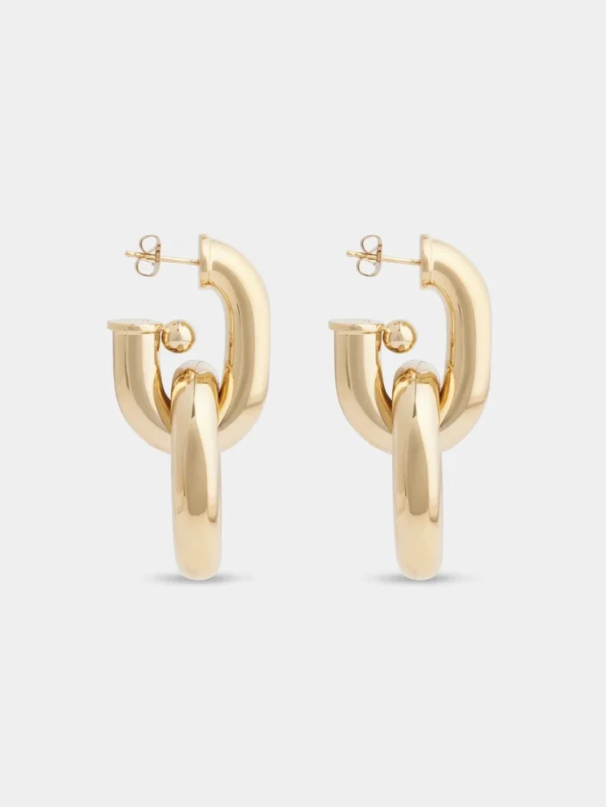 Doppelte XL Link Ohrringe in Gold Doppelte XL Link Ohrringe in Gold