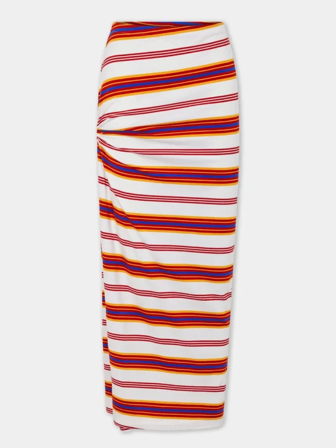 Drapierter langer Rock aus Jersey