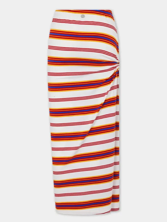 Drapierter langer Rock aus Jersey